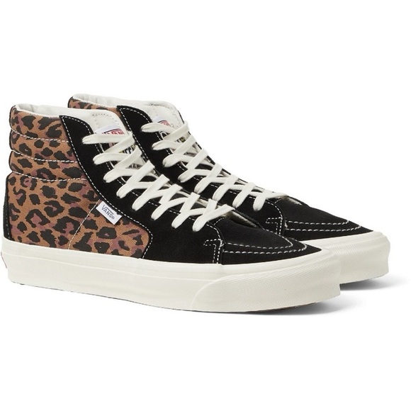 Vans OG Style 38 NS LX Leopard-Print Canvas and Suede High-Top Sneakers | NEW🖤 - Picture 1 of 10